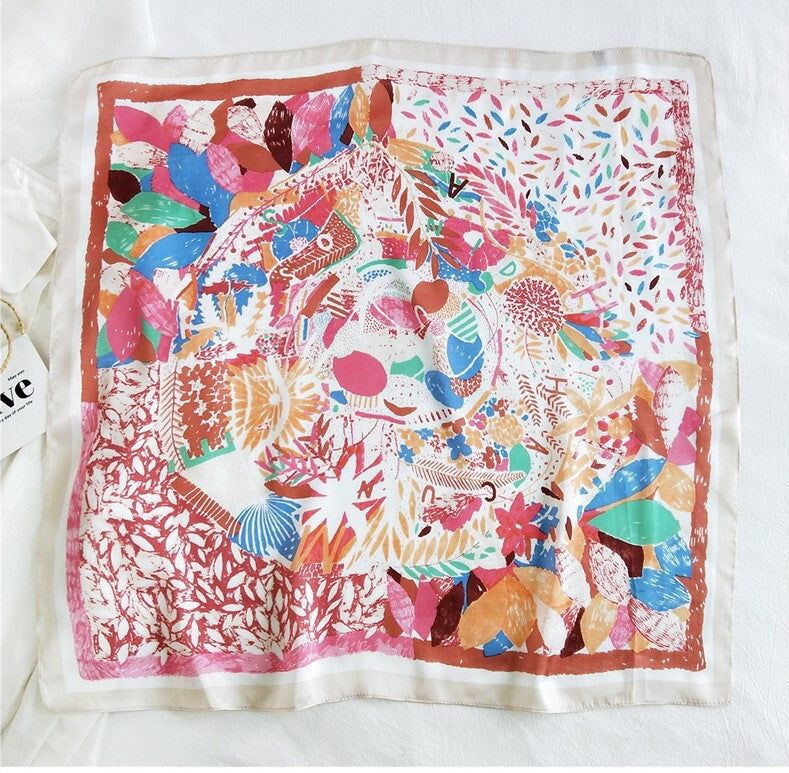 "Harvest" large square scarf