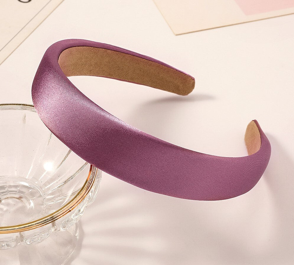Thinly padded satin headband