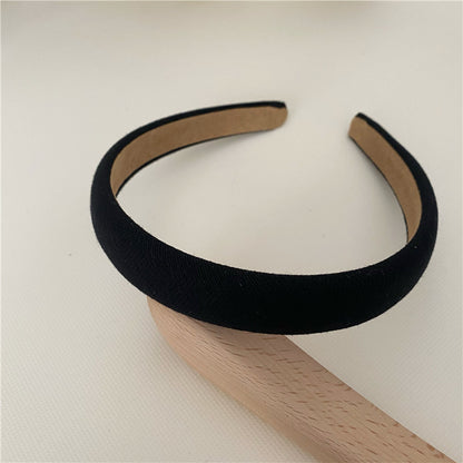 Thinly padded ribbed cotton plain colour headband