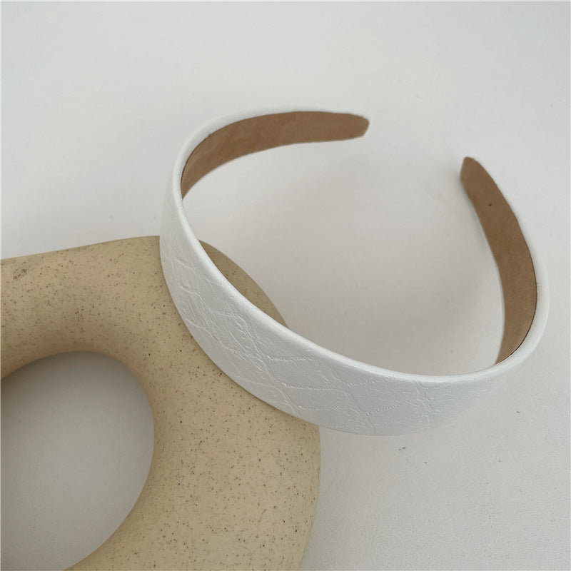 Stone patterned plain colours leather headband