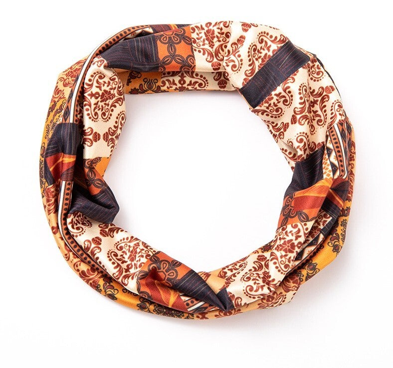 Multi-coloured leopard floral loop hair band