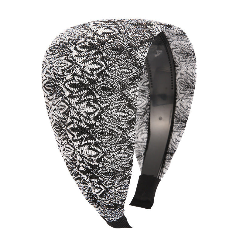 8cm wide floral stitched lace headband