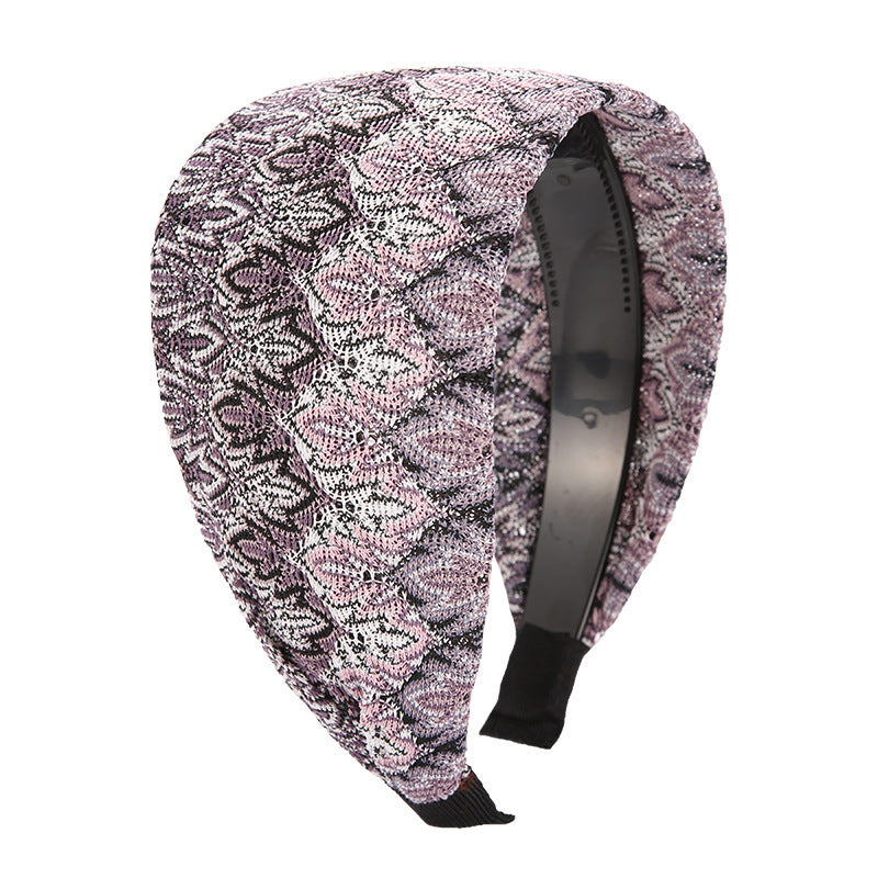 8cm wide floral stitched lace headband