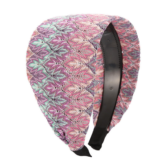 8cm wide floral stitched lace headband
