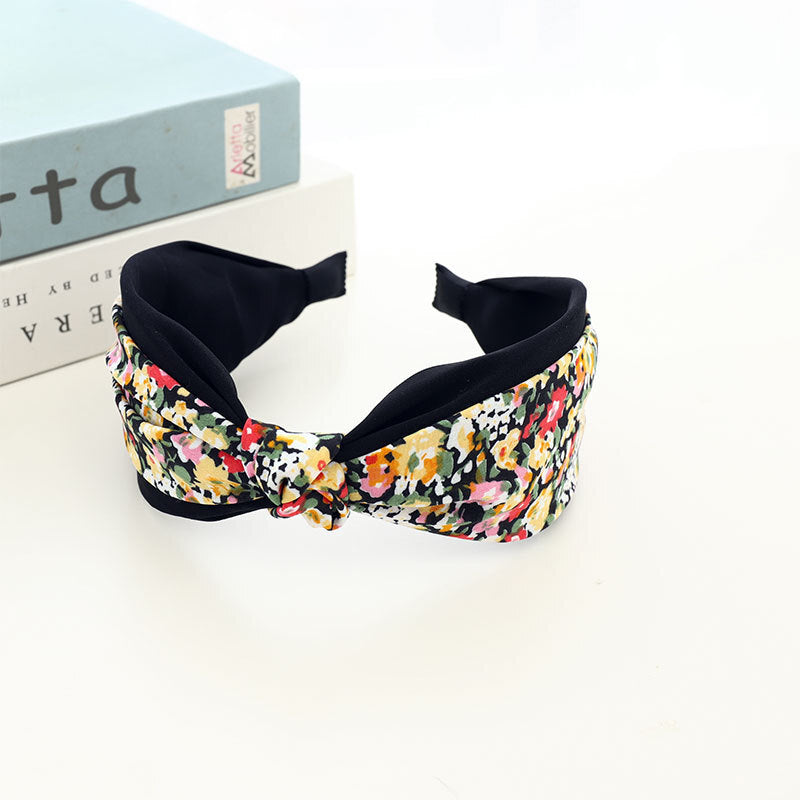 Plain colours mixed floral knotted headband