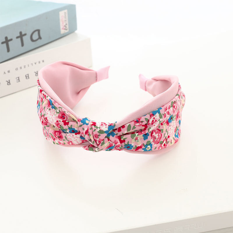 Plain colours mixed floral knotted headband