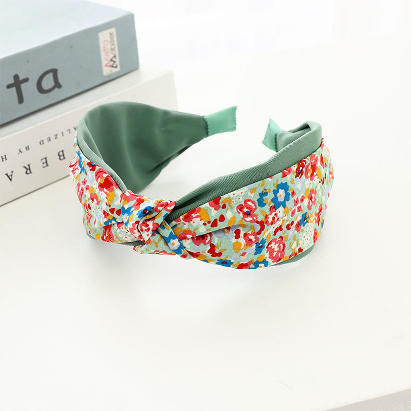 Plain colours mixed floral knotted headband