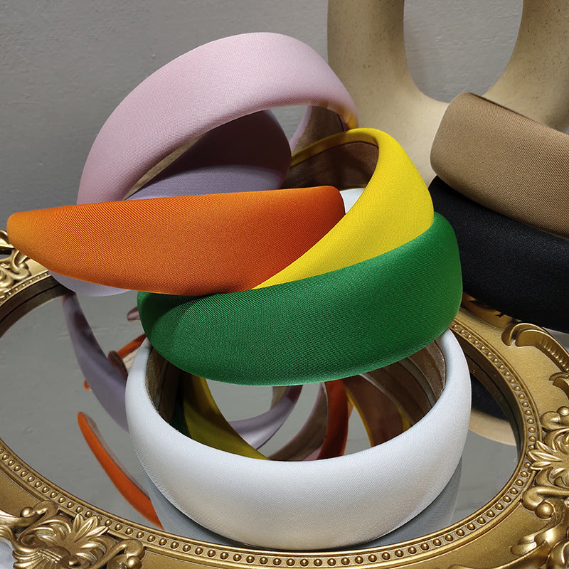 4cm-wide thinly padded plain colours headband