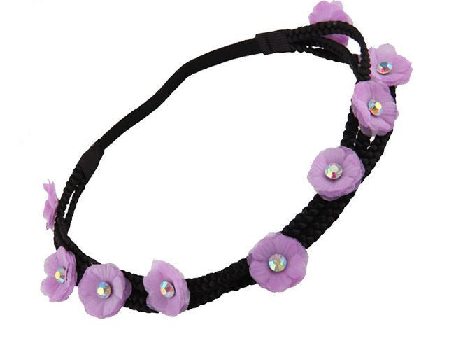 3-layer chiffon flowers elastic headband