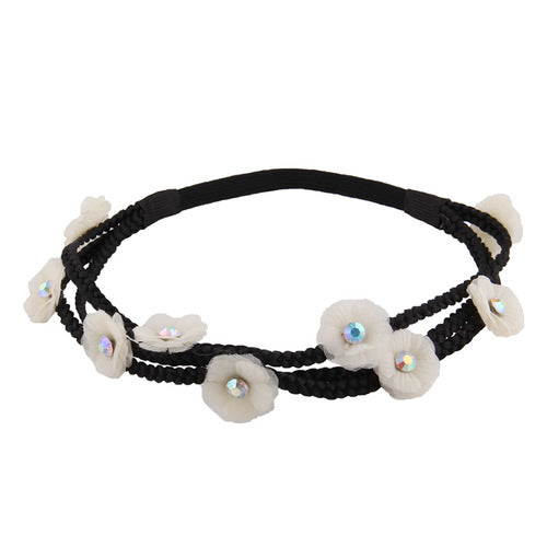 3-layer chiffon flowers elastic headband