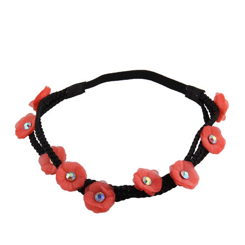 3-layer chiffon flowers elastic headband
