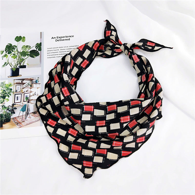 Multi-coloured chiffon triangle scarf