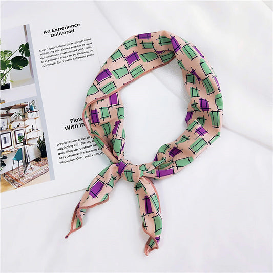 Multi-coloured chiffon triangle scarf