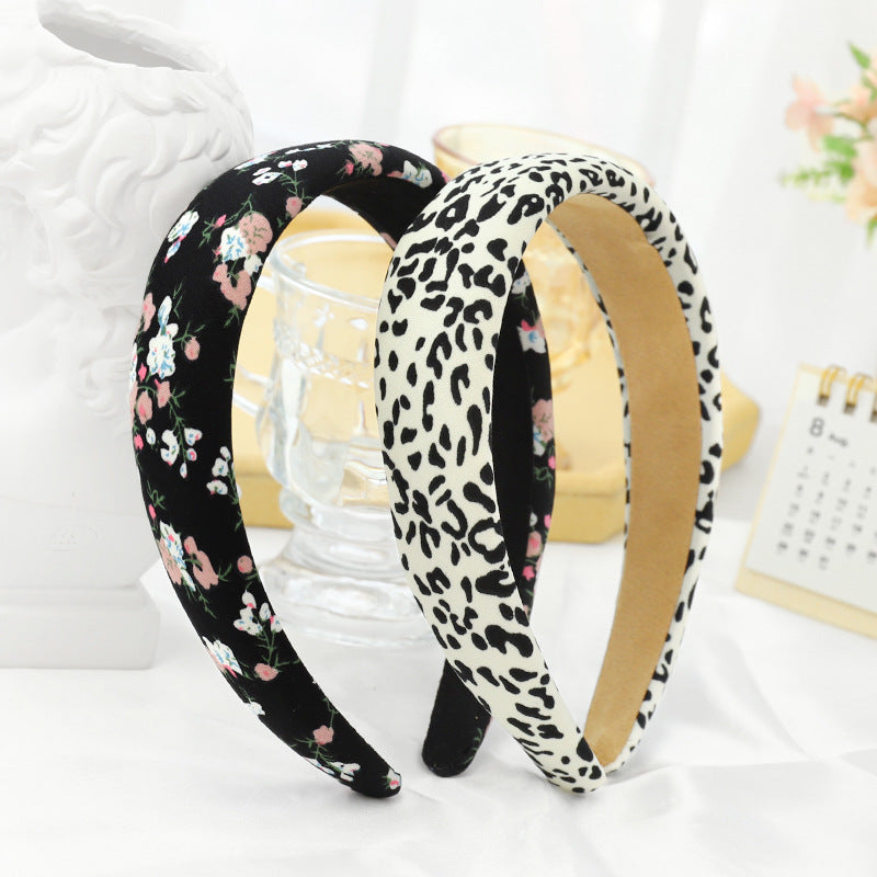 Leopard prints thinly padded headband