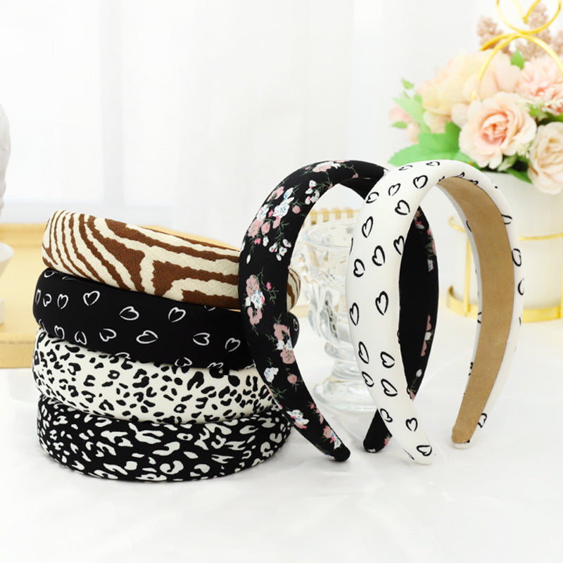 Leopard prints thinly padded headband