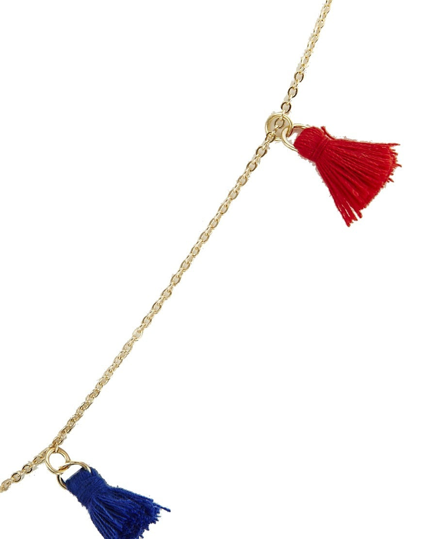 Rainbow tassel belly chain
