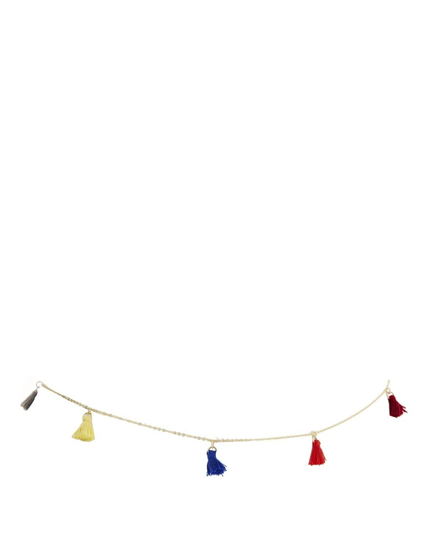 Rainbow tassel belly chain