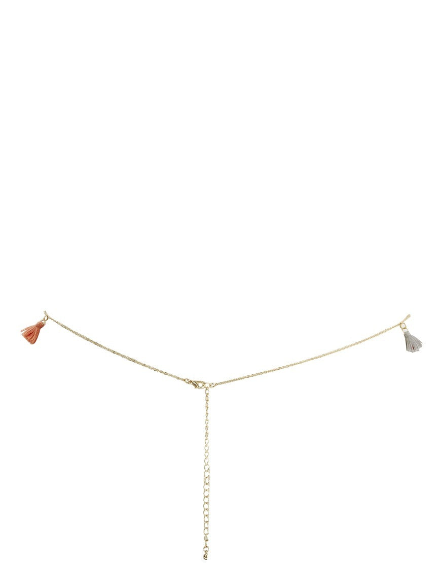 Rainbow tassel belly chain