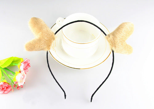 Fluffy reindeer ears headband