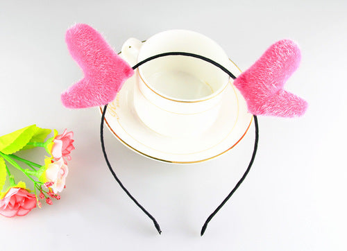 Fluffy reindeer ears headband