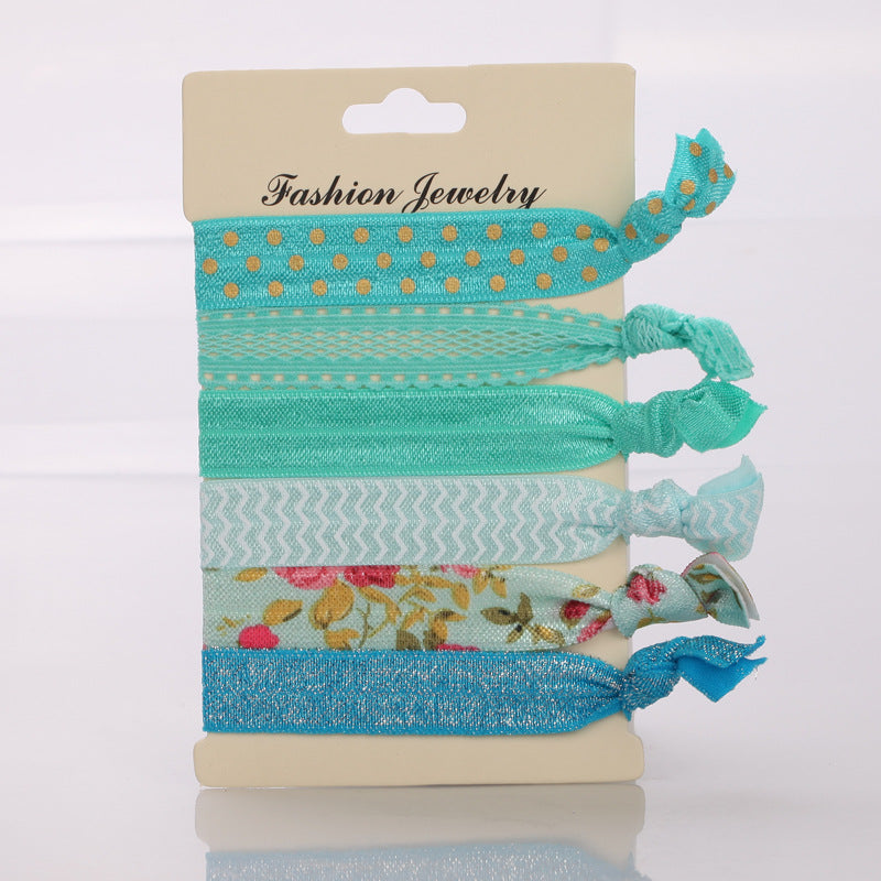 Printed elastic hair tie pack