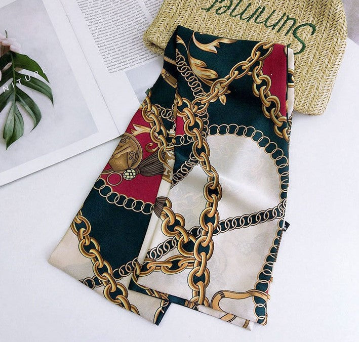 Chains patterned long rectangle scarf