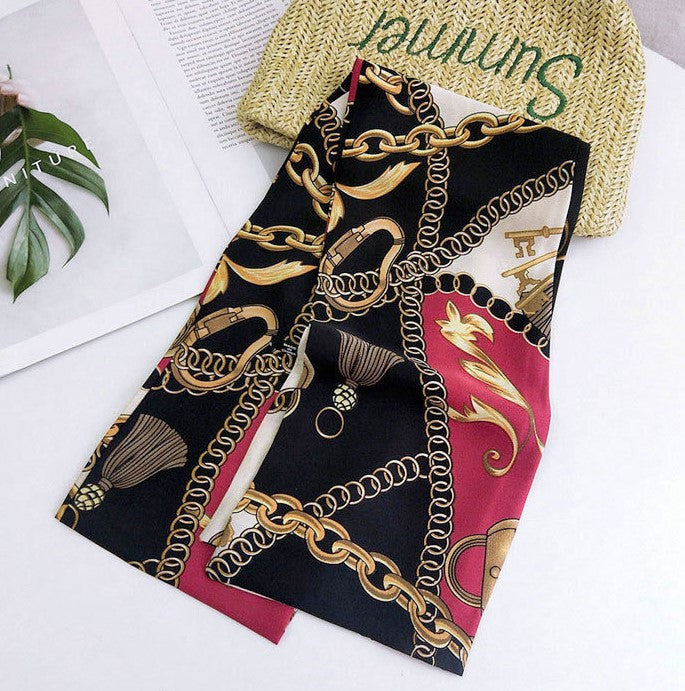 Chains patterned long rectangle scarf