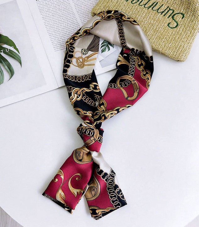 Chains patterned long rectangle scarf
