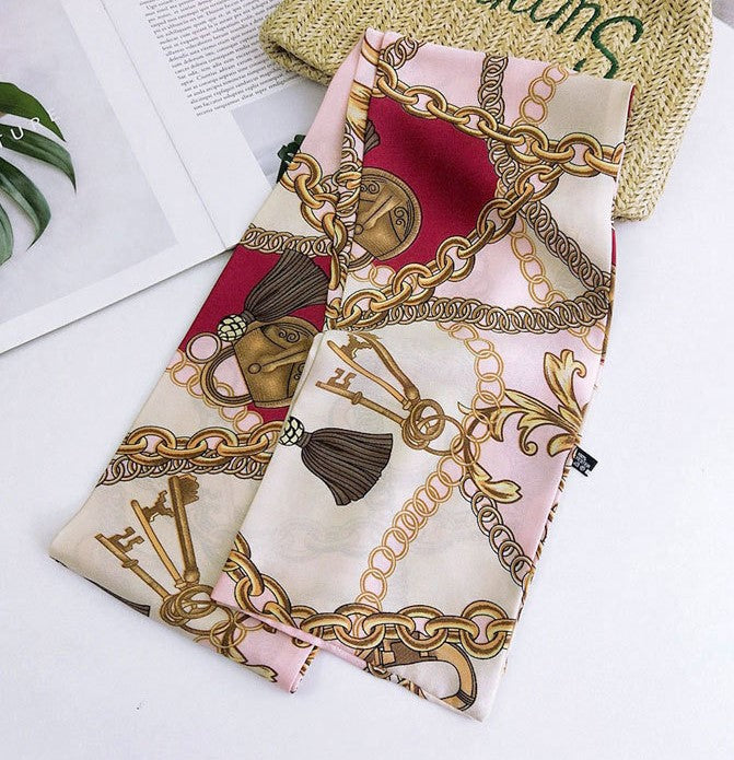 Chains patterned long rectangle scarf