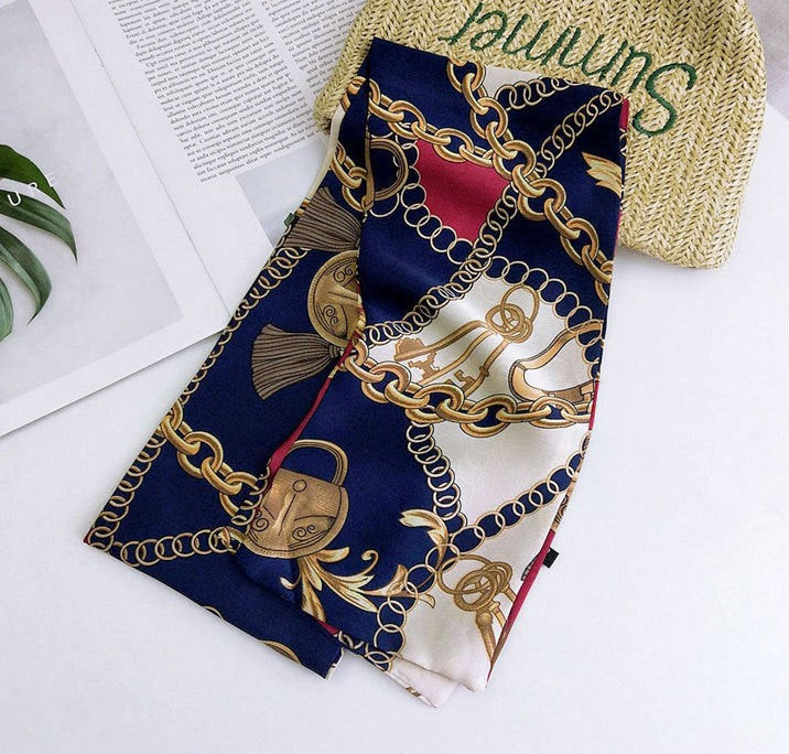 Chains patterned long rectangle scarf