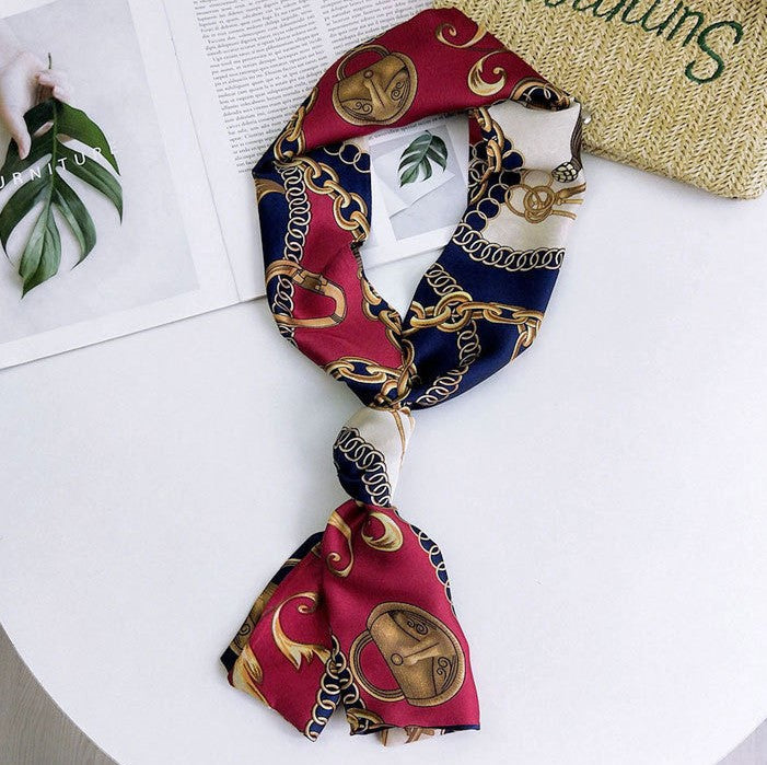 Chains patterned long rectangle scarf