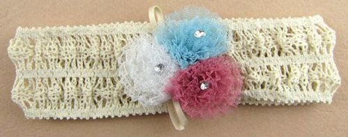 Small flowers lace stretch headband
