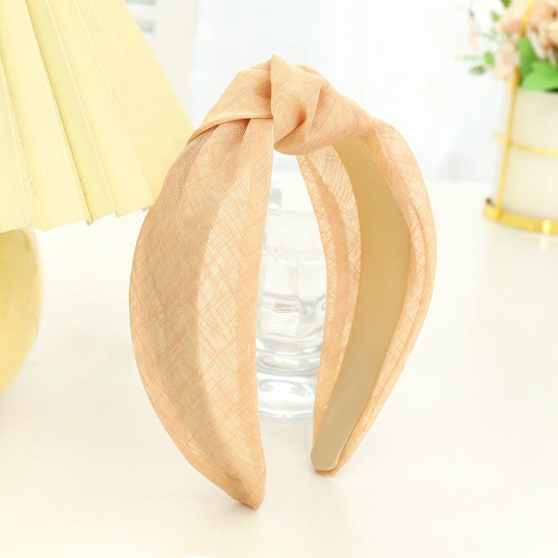 Plain colours transparent organza knotted headband