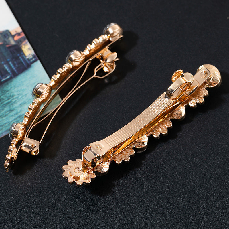 Rhinestones daisy metal hair barrette