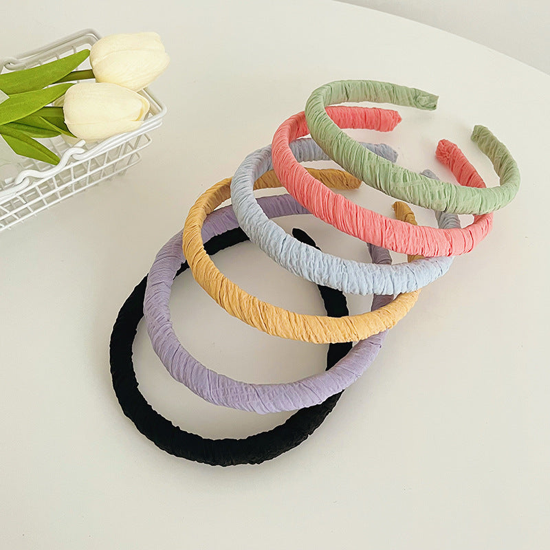 Chiffon wrapped solid headband