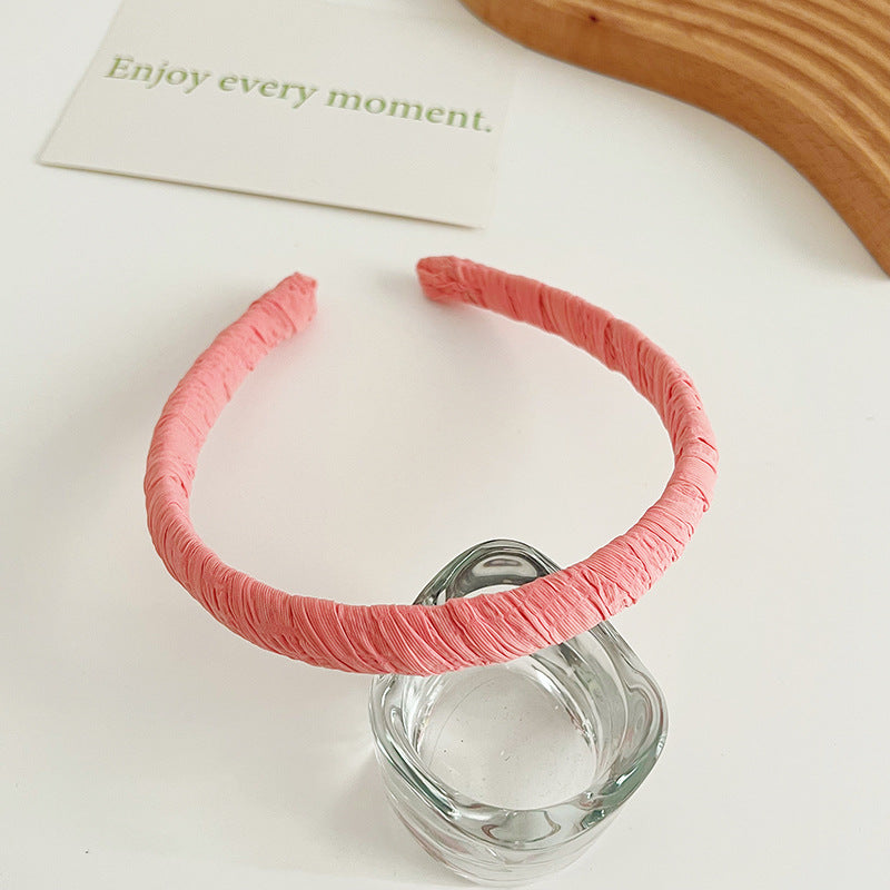 Chiffon wrapped solid headband