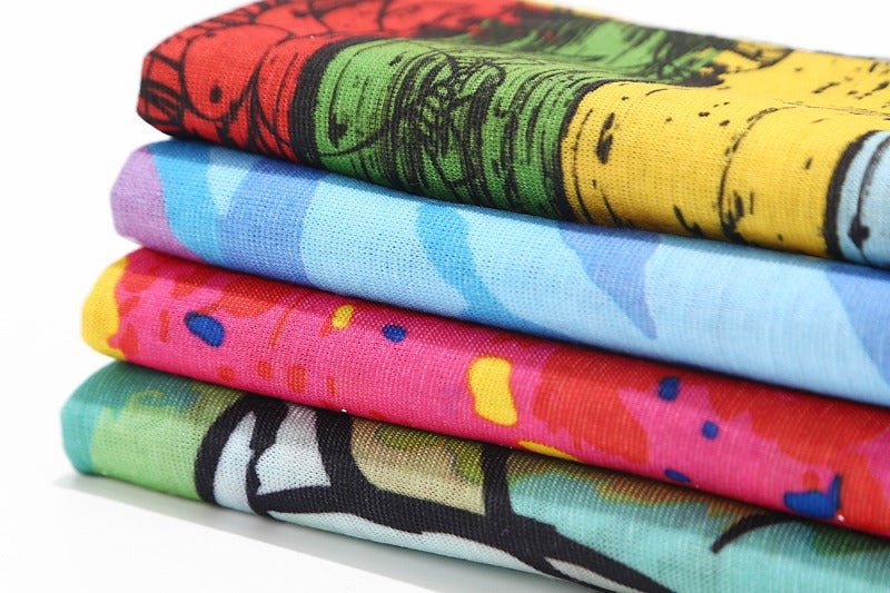 Bulk printed multi-purpose seamless head wrap 10 - 20 pieces