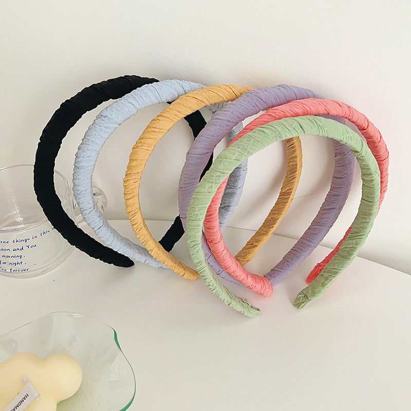 Chiffon wrapped solid headband