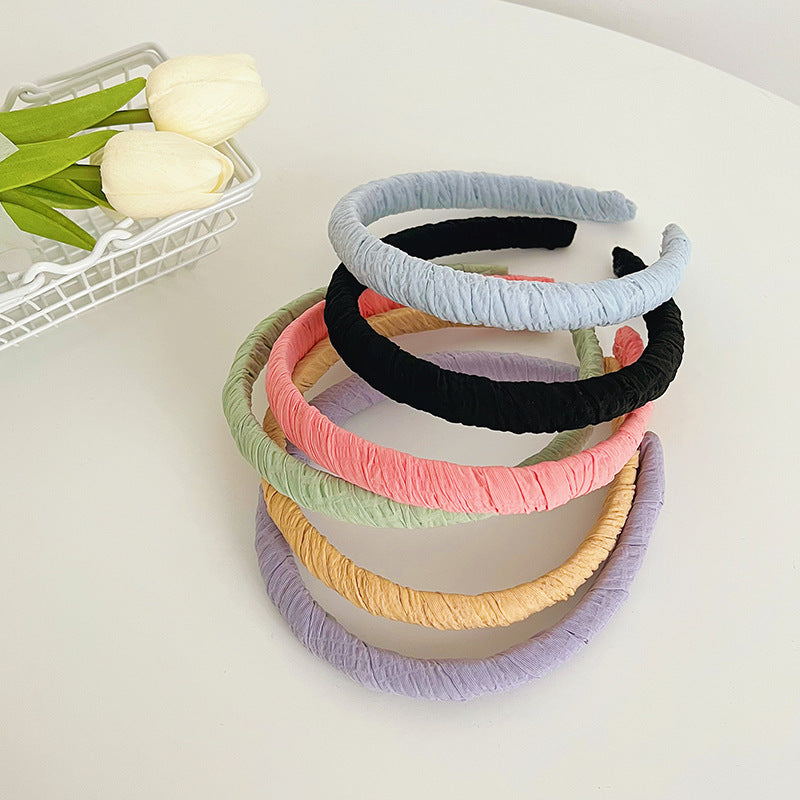 Chiffon wrapped solid headband