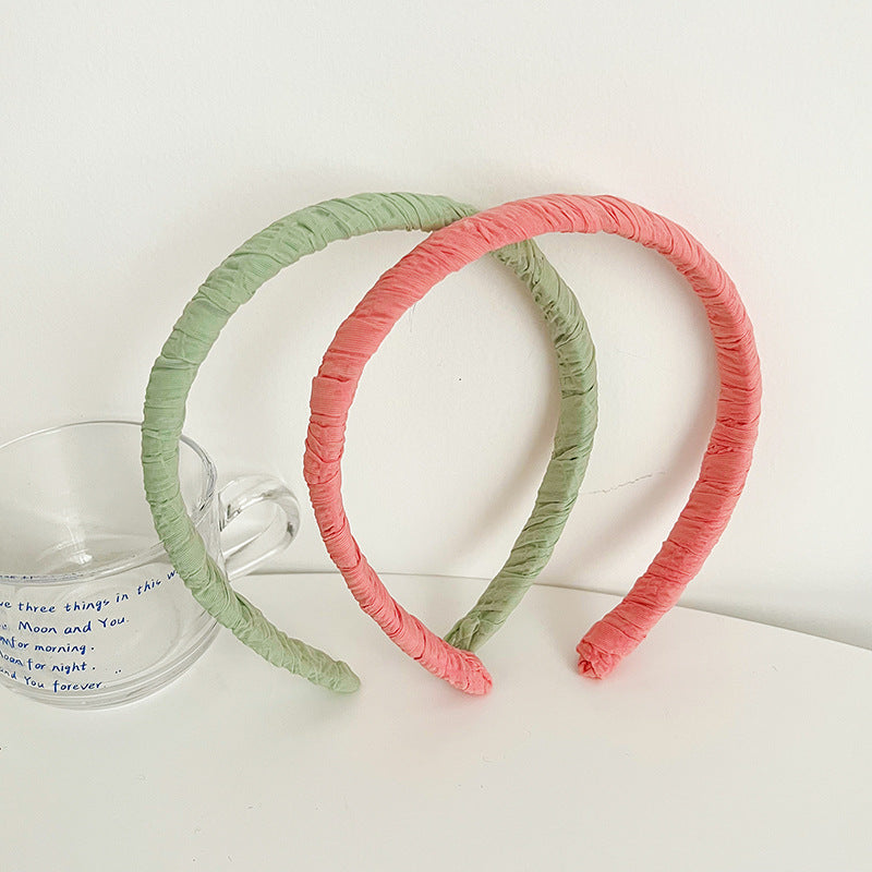 Chiffon wrapped solid headband