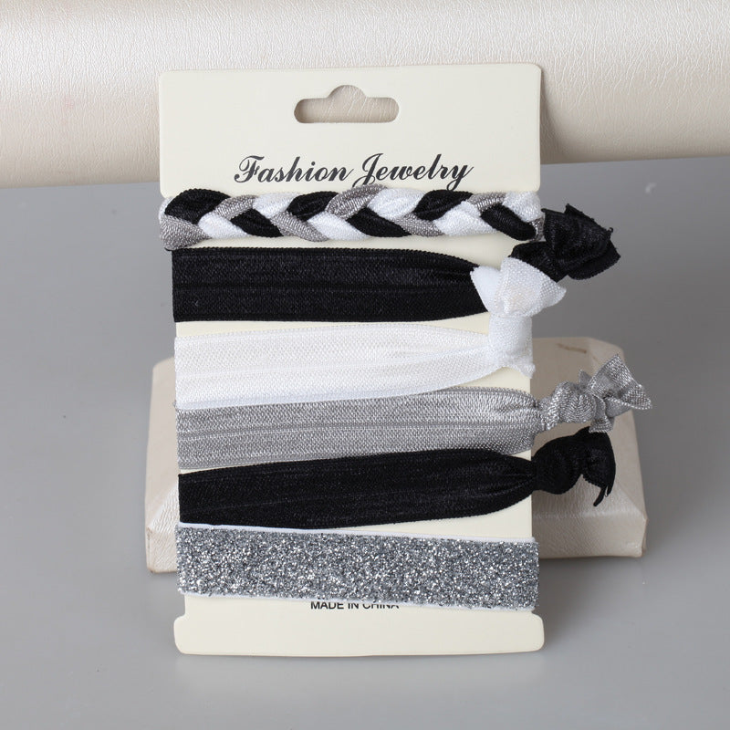 Printed elastic hair tie pack