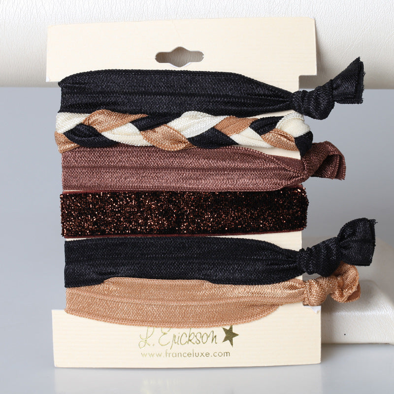 Printed elastic hair tie pack