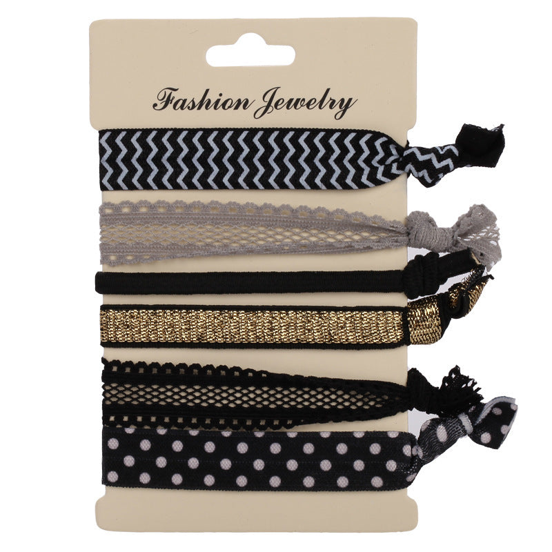 Printed elastic hair tie pack