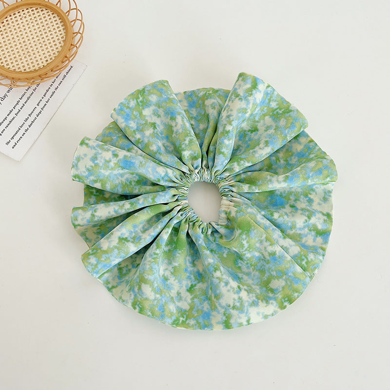 Oversize floral pleated scrunchies