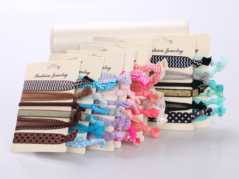 Printed elastic hair tie pack