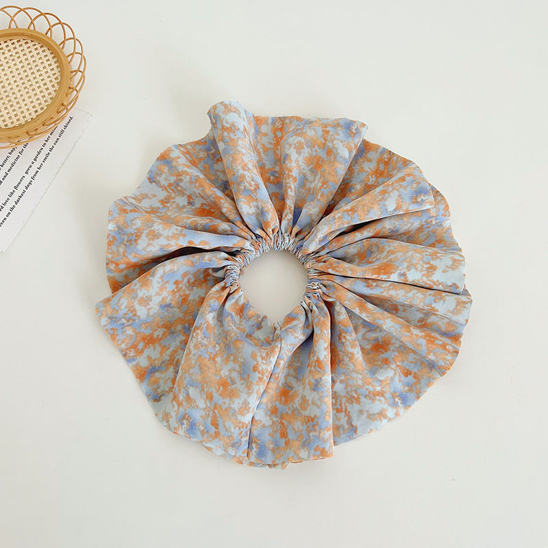Oversize floral pleated scrunchies
