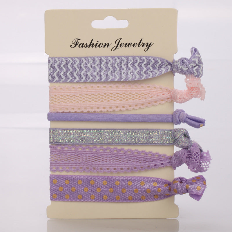 Printed elastic hair tie pack