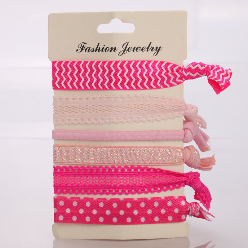 Printed elastic hair tie pack