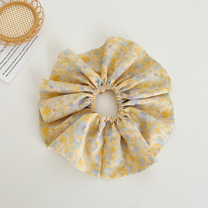 Oversize floral pleated scrunchies