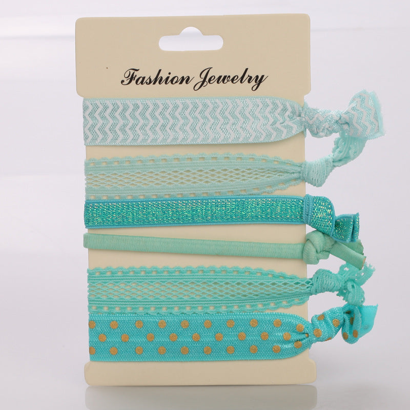 Printed elastic hair tie pack